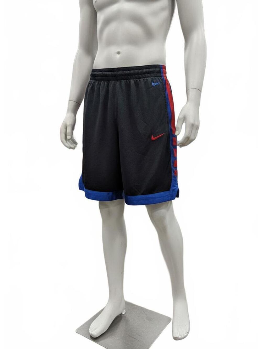 Nike Dri-FIT Standard Fit Youth Athletic Shorts Black with Blue and Red Accents